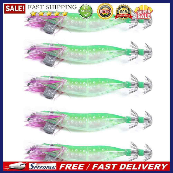 5pcs 9g/10cm Luminous Double-Layer Squid Hooks Artificial Shrimp Lure (1)
