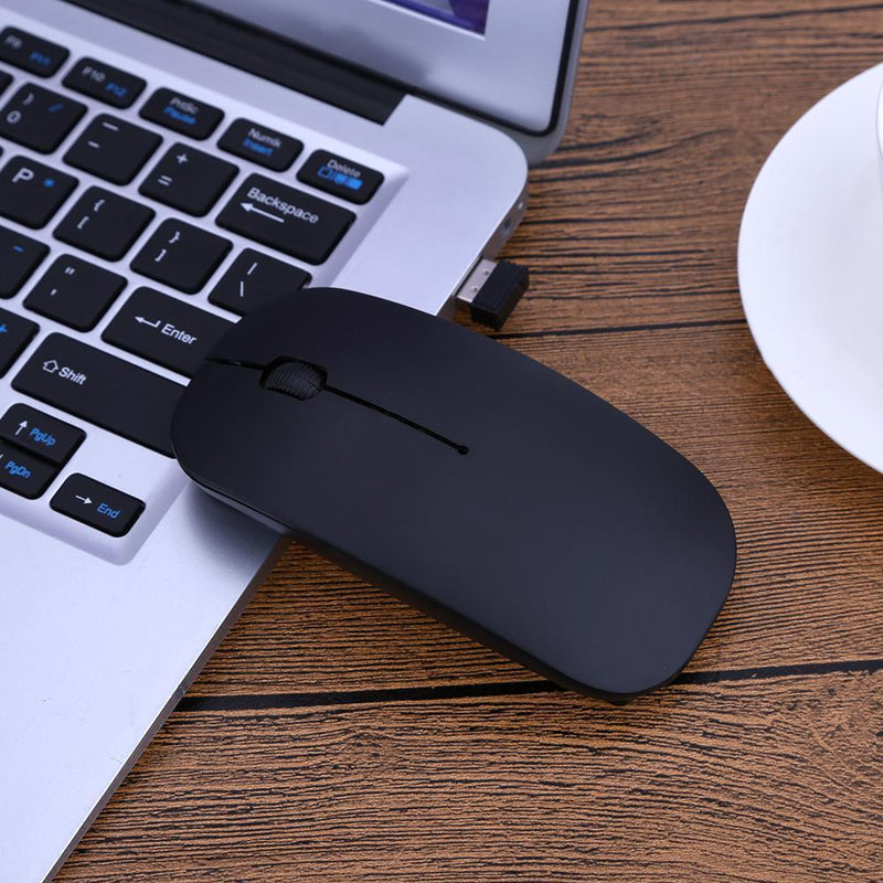 2.4GHz 1,000DPI Ultra-thin 3-Button Wireless Photoelectric Mouse (Black)