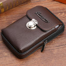 Casual Litchi Pattern Clutch Men PU Leather Belt Purse Card Holder Small Wall