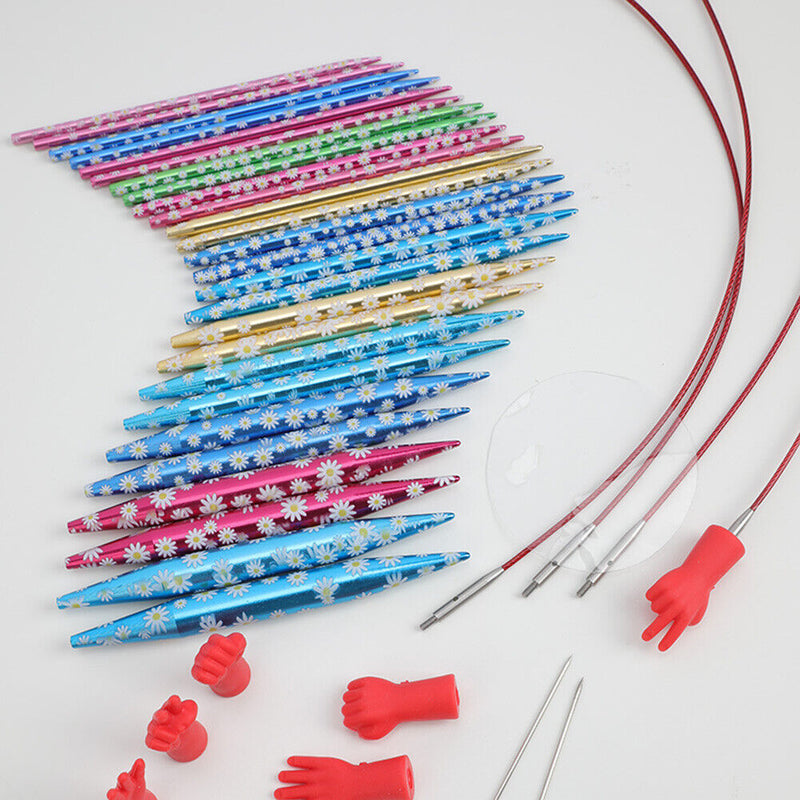 Daisy Circular Needles Set Detachable Crochet Yarns Knitting Kits with Case