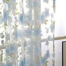 2pcs Curtain Living Room Bedroom Home Door Window Curtain (Light Blue)
