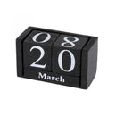 Wooden Perpetual Calendar Block Planner Permanent Desktop Home T7T8 Decor` Y1G2