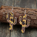 Sunflower Cactus Shape Drop Earrings Jewelry Women Xmas Holiday Gift Ornaments