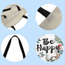 Fashion Flower Letters Print Linen Shopping Bag Women Ladies Large Dead Handbags