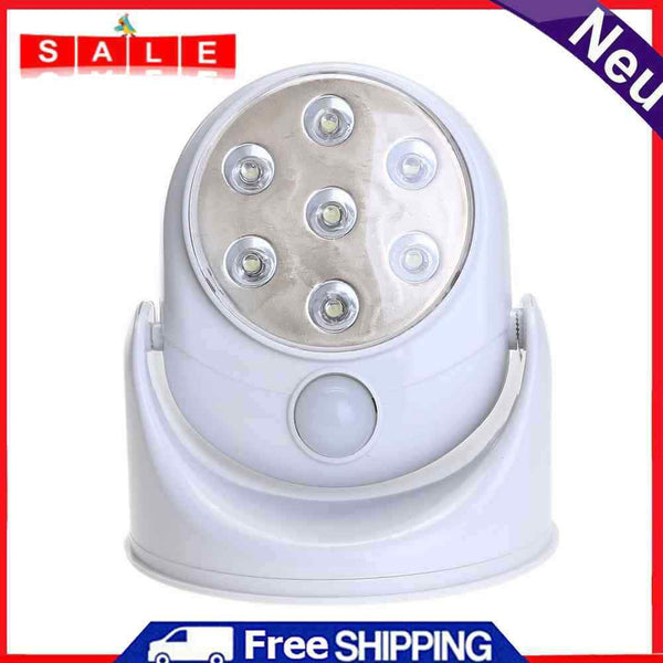 7 LED Light 360° Rotation Motion Sensor Night Lamp Detect Hallway Wall Night NAC