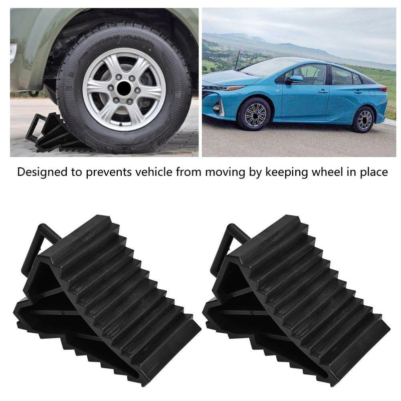 Rubber Wheel Chocks Blocks for Car Trailer Truck RV Camper with Handles 2 P