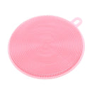 Multifunction Silicone Dish Bowl Cleaning Brush Pot Washing Tool (Pink)