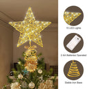 Christmas Tree Topper Star Ornaments with LED Fairy String Lights Xmas Decor