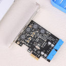Front PCI-E to 19/20 Pin Adapter Desktop USB 3.0 PCI Express Expansion Card