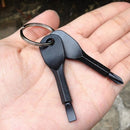 2 in 1 Stainless Steel Mini Keychain Slotted Phillips Screwdriver (Black)