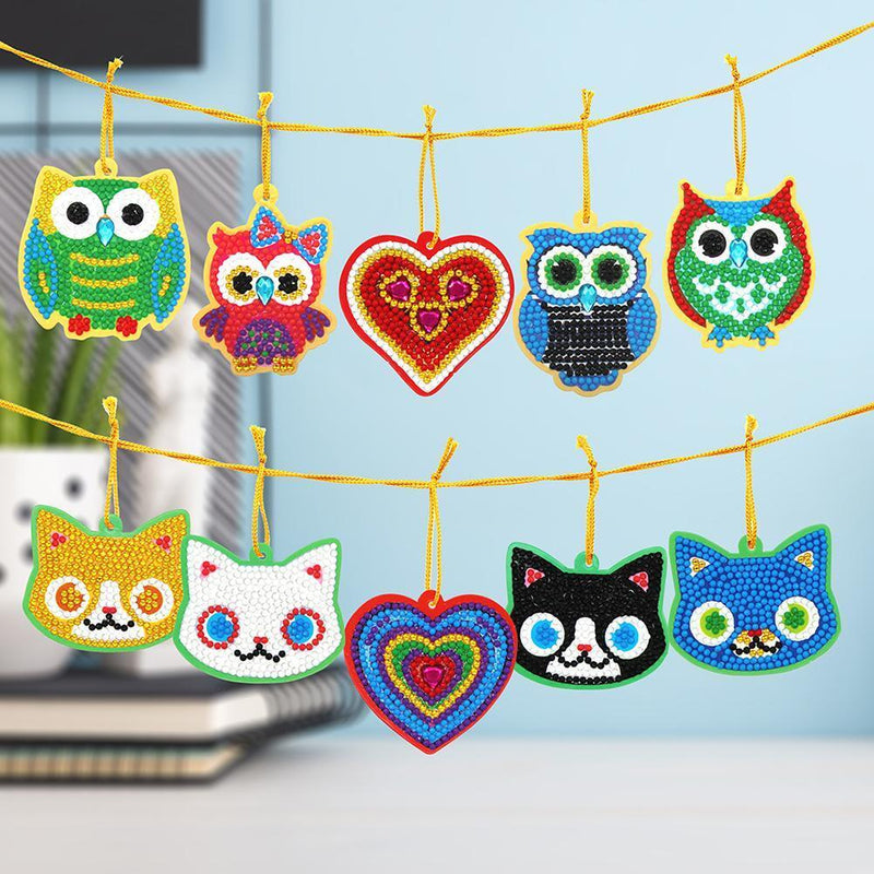 20pcs Greeting Card Pendants Diamond Painting Single Side Sticking Special Shape