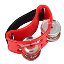Foot Tambourine Metal Jingle Bell Drum Percussion Instruments Parts (Red) Newly