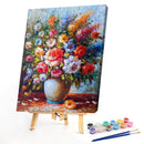 Flower Oil Paint By Numbers Kits DIY Canvas Wall Art Picture Craft Home Decor