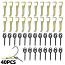 40pcs Fishing Hook Sleeves Stop Beads Screws Peg Soft Anti-Tangle Tube Accessory