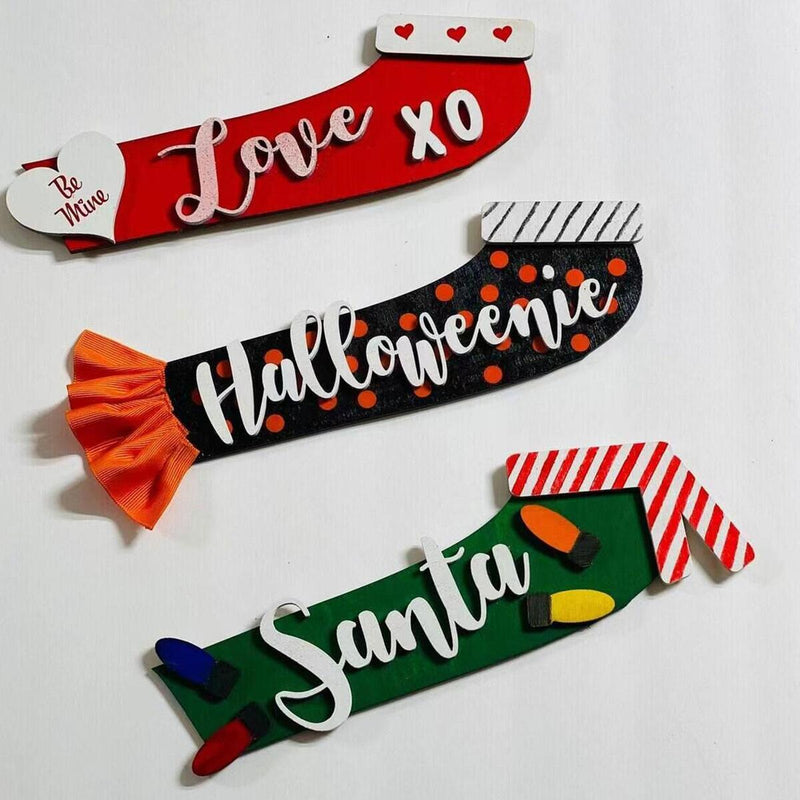 Dog Welcome Home - Dachshund Front Door Welcome Wood Christmas Home Decoration~