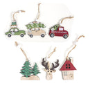 Elk Gift Wooden Hanging Pendant Craft Ornaments Christmas Tree Decor Car