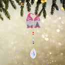 Diamond Drill Rainbow Collection Crystal Prisms Wind Chime (Two Gnomes) Newly