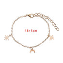 Chain Hollow Star Moon Bracelet Set Crystal Beads Stones Adjustable Bangle