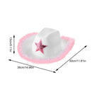 Pentagram Cowboy Hat Pink Tiara Cowgirl Western Style Felt Hat Cowboy Cap`