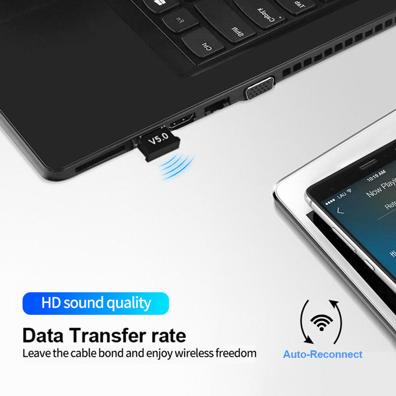 USB Bluetooth 5.0 Receiver Transmitter Audio Music PC Wireless Adapter Dongle