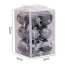 12pcs Christmas Decorative Ball Set Tree Pendant Balls Ornaments (Grey)