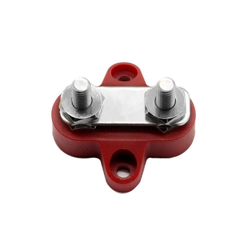 Bus Bar Terminal Block Heavy Duty Dual M6 Power Distribution Stud (Red)