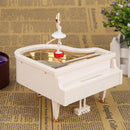 Romantic Piano Dancing Ballerina Music Box Clockwork Musical Boxes (White) Newly
