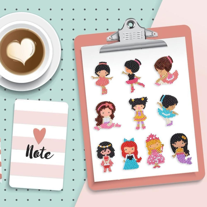 Girls Full Drills Round Diamond Painting Embroidery Double Side Stickers Cartoon