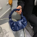 Fashion Cloud Pleated Shoulder Bag PU Summer Underarm Handbag (Dark Green)