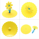 Sunflower Dustproof Reusable Silicone Cup Lid Insulation Cup Cover (Yellow)