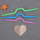 3pcs Curved Scarf Sweater Knitting Twist Needles Crochet Hook Weaving Tool