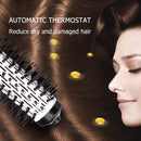 Round 2 in 1 Brush Hair Dryer Curling Straight Ion Hot Air Comb (EU Plug)