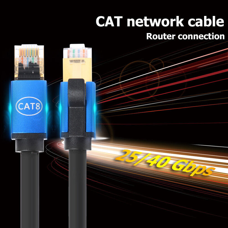 Cat8 Ethenet Cable RJ45 STP 26AWG LAN Cable Blue for Router Modem PC (0.5m)