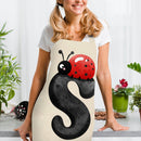 Insect S Print Apron Linen Waterproof Cooking Bibs Home Pinafore (68x55cm)