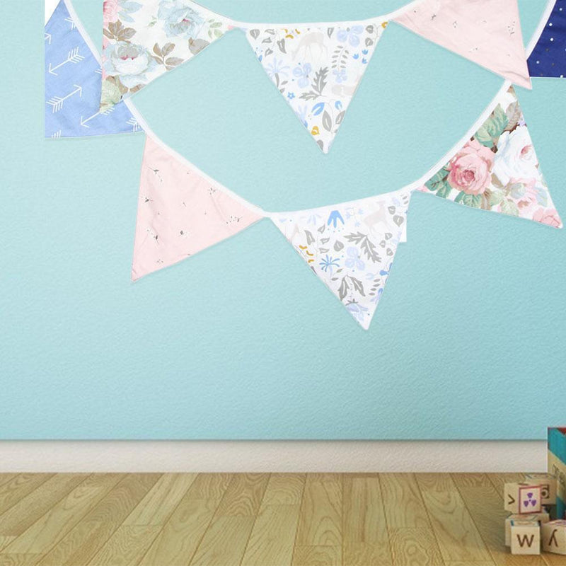 3.2m Nordic Style Printed Cotton Pennant Wedding Banner Hanging Flag Party