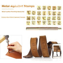 26pcs Wood Leather Punching Stamp Set Carbon Steel Metal Alphabet Stamps