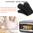 Heat Resistant Oven Baking Gloves Stove Kitchen Insulation Glove (Black)