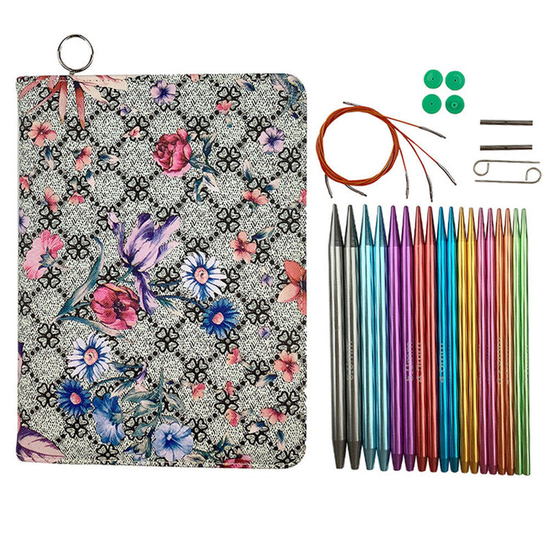 9 Pairs Sweater Weaving Ring Needles Set Aluminum Alloy Crochet Hook Crafts Tool