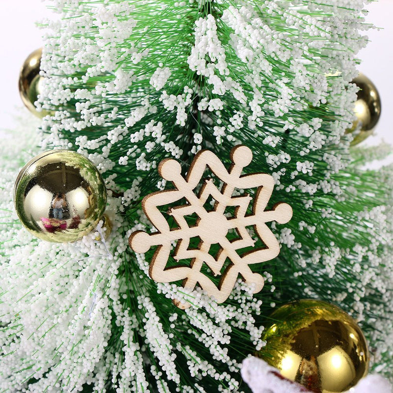 Wooden Pendants Christmas Snowflake Hanging Ornaments Wood Chip Xmas Decoration