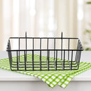 Iron Wall Mounted Storage Rack Holder Hanging Basket Shelf Container (Black
