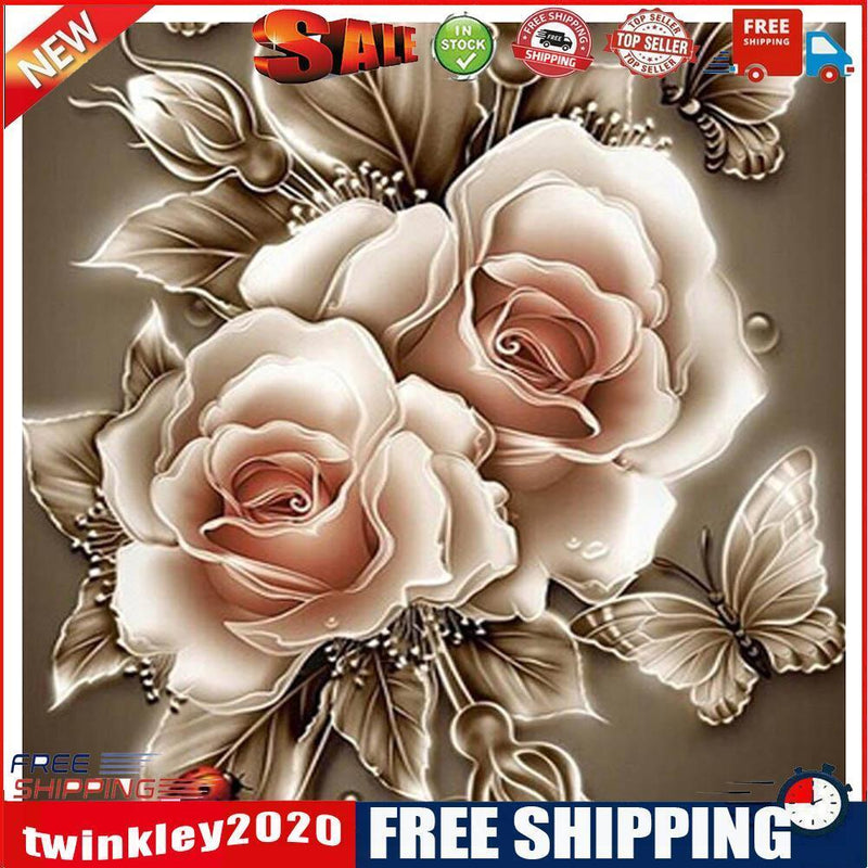 Rose 5D Diamond Painting Embroidery DIY Craft Cross Stitch Home Decor(Brown