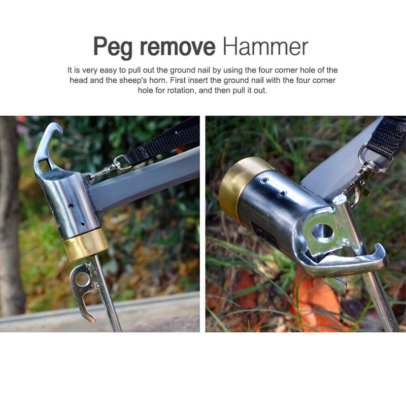 Outdoor Camping Tent Peg Hammer Multifunction Hiking Stakes Nail Puller Newly