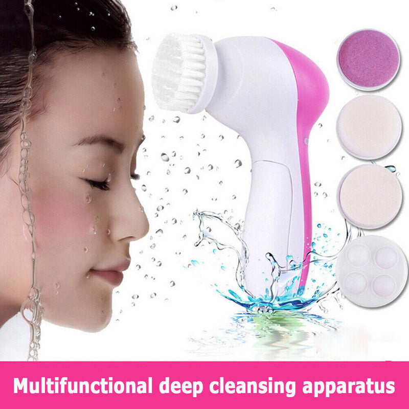 5 in 1 Electric Face Cleanser Brush Skin Pore Cleaner Face Wash Massager