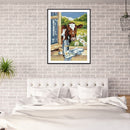 DIY Diamond Painting Window Cow Full Round Drill Mosaic Art Picture Decor Gift