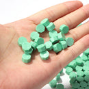 200pcs Octagonal Wax Seal Bead Retro Stamp Tablet for Envelope (Leaf Green)