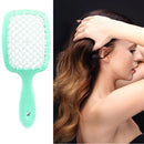 Hollow Detangling Hairdressing Comb Wet Dry Hair Scalp Plate Combs (Green)