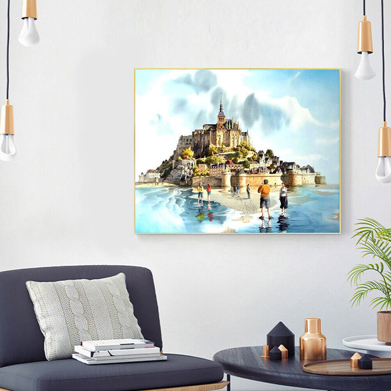 Castle Oil Paint By Numbers Kit DIY Acrylic Painting on Canvas Frameless