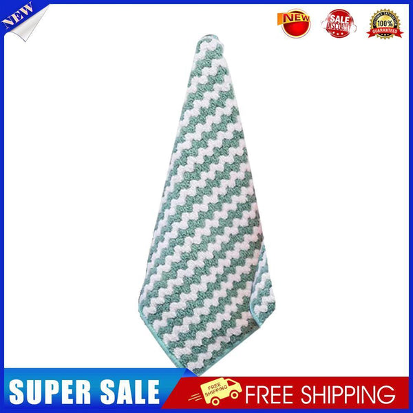 Water Ripples Clean Towel Coral Fleece Highly Absorbent Wipe Cloths (Green)