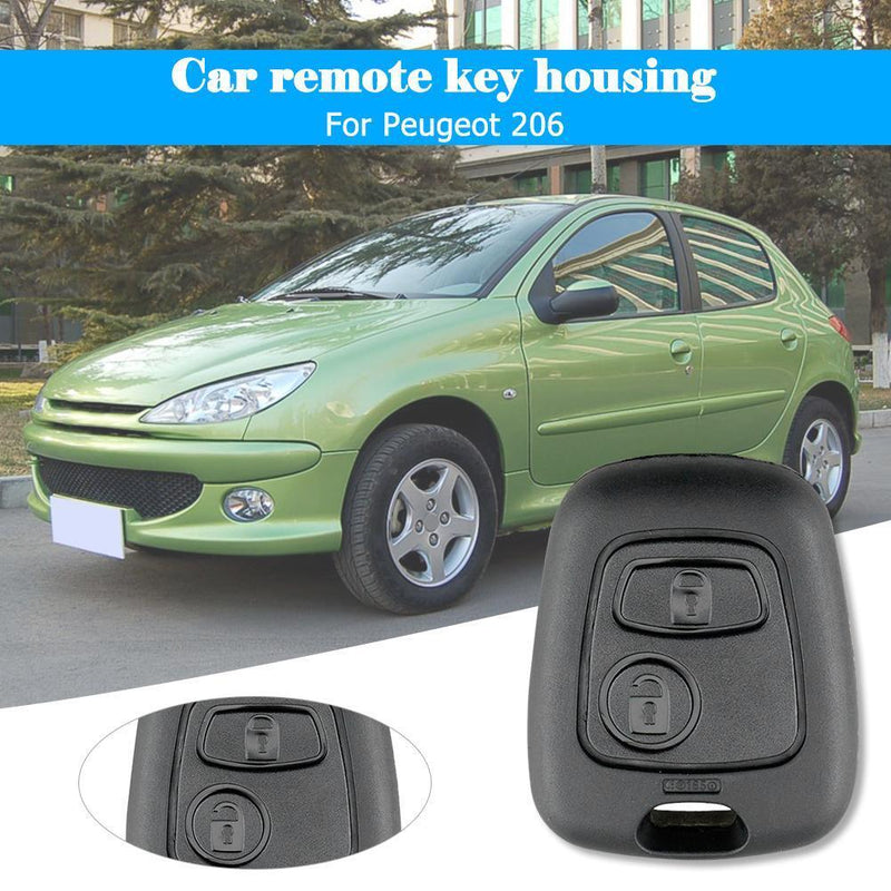 2 Buttons Remote Auto Car Key Fob Auto Case Blank Key Shell for Peugeot 206