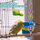 Funny Colorful Handmade Bell Hanging Bird Cage Jewelry Small Parrot Swing B